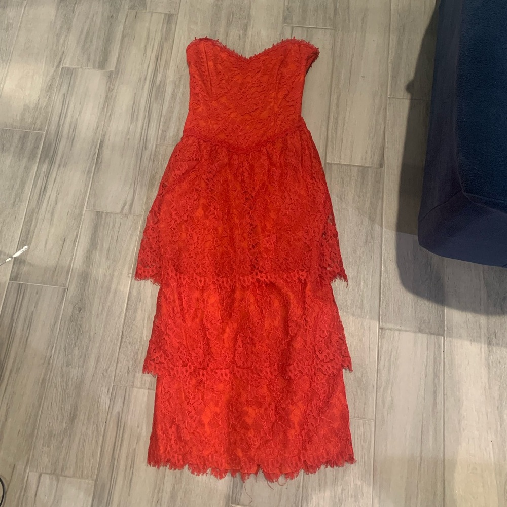 Vintage strapless lace dress